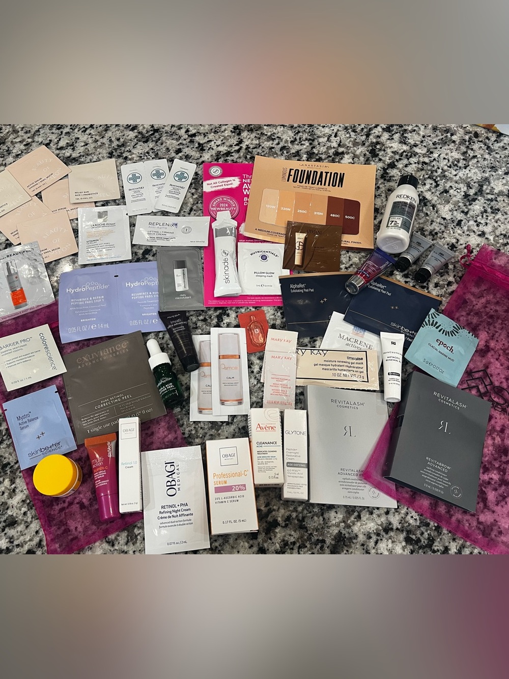 Sample set of facial products